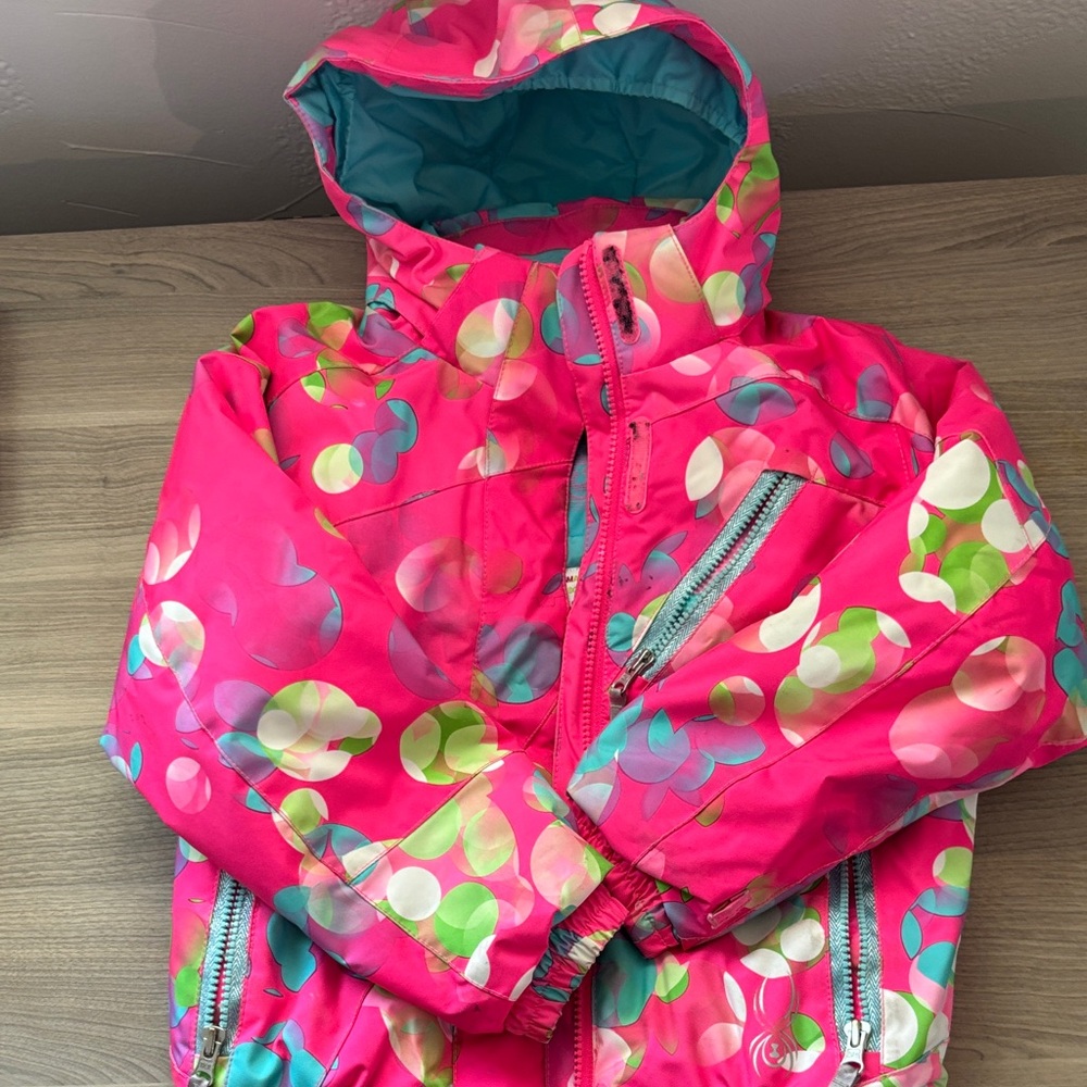 Polka Dot ski set! Hooded Jacket and bib pants
